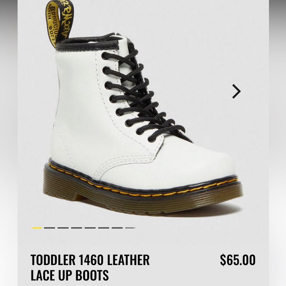 Dr. Martens white toddler boots size 9